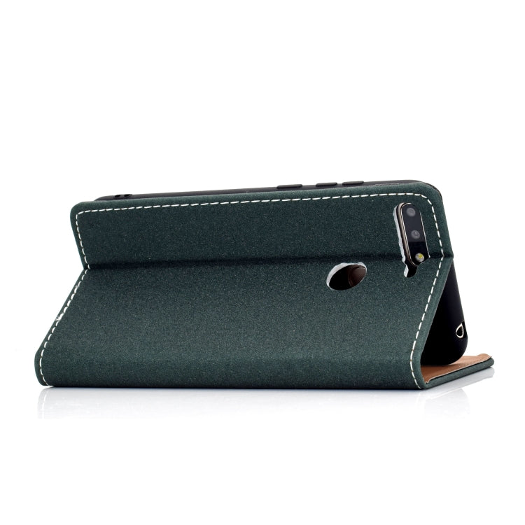 For Huawei Honor 7A Solid Color Frosted Magnetic Horizontal Flip Leather Case with Card Slots & Holder