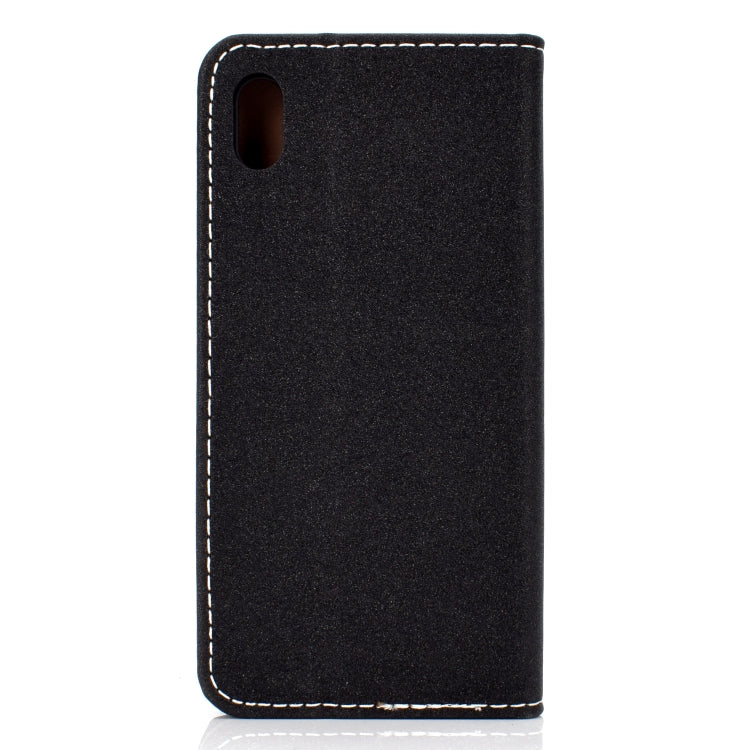 For Huawei Honor 8S Solid Color Frosted Magnetic Horizontal Flip Leather Case with Card Slots & Holder