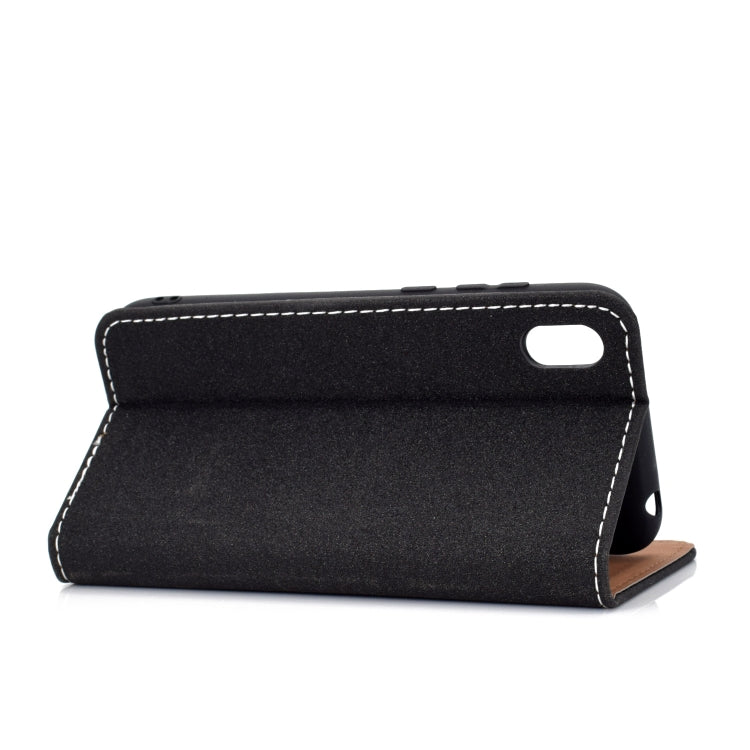 For Huawei Honor 8S Solid Color Frosted Magnetic Horizontal Flip Leather Case with Card Slots & Holder