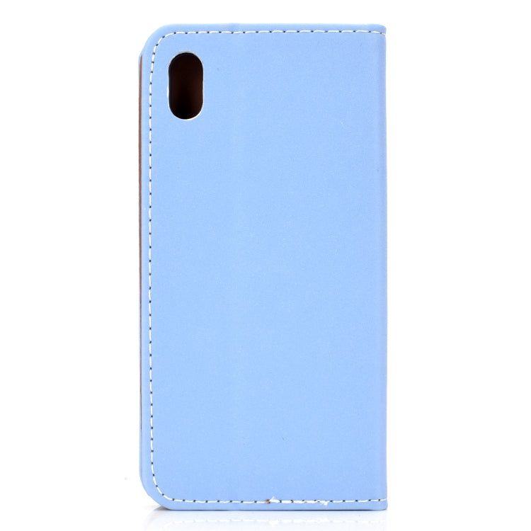 For Huawei Honor 8S Solid Color Frosted Magnetic Horizontal Flip Leather Case with Card Slots & Holder