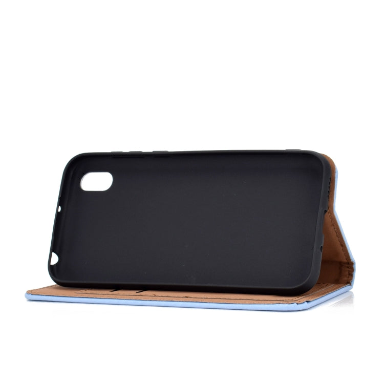 For Huawei Honor 8S Solid Color Frosted Magnetic Horizontal Flip Leather Case with Card Slots & Holder
