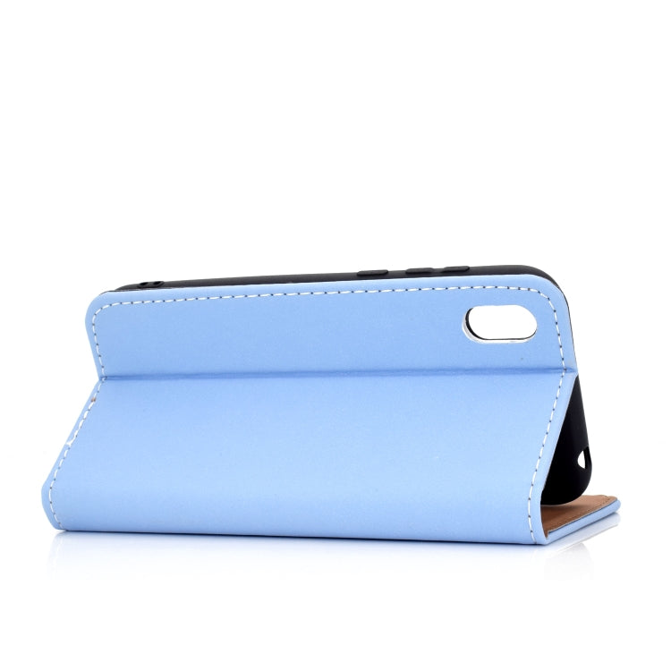 For Huawei Honor 8S Solid Color Frosted Magnetic Horizontal Flip Leather Case with Card Slots & Holder
