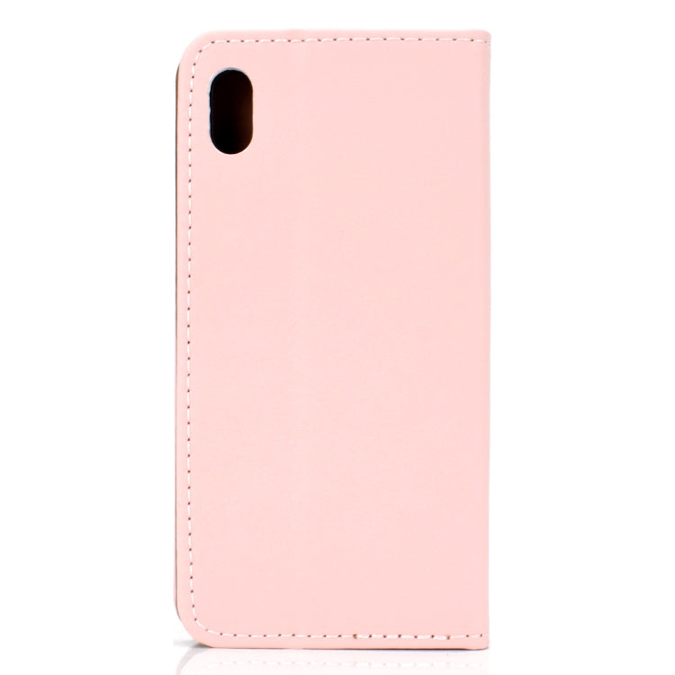 For Huawei Honor 8S Solid Color Frosted Magnetic Horizontal Flip Leather Case with Card Slots & Holder