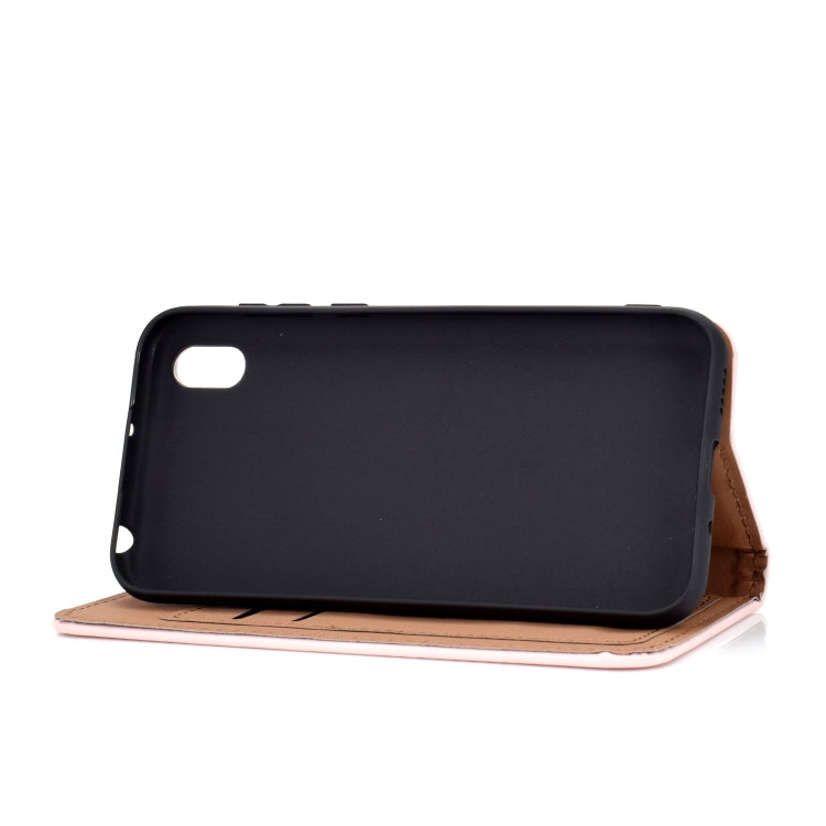 For Huawei Honor 8S Solid Color Frosted Magnetic Horizontal Flip Leather Case with Card Slots & Holder