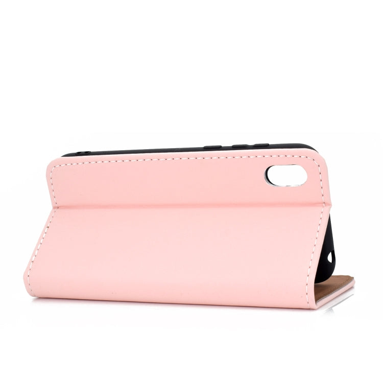 For Huawei Honor 8S Solid Color Frosted Magnetic Horizontal Flip Leather Case with Card Slots & Holder