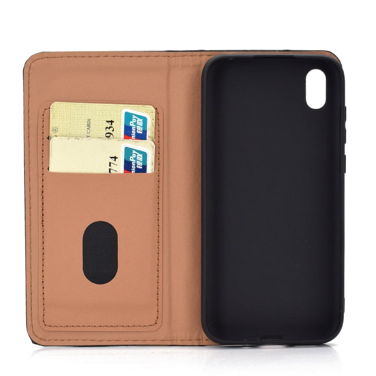 For Huawei Honor 8S Solid Color Frosted Magnetic Horizontal Flip Leather Case with Card Slots & Holder