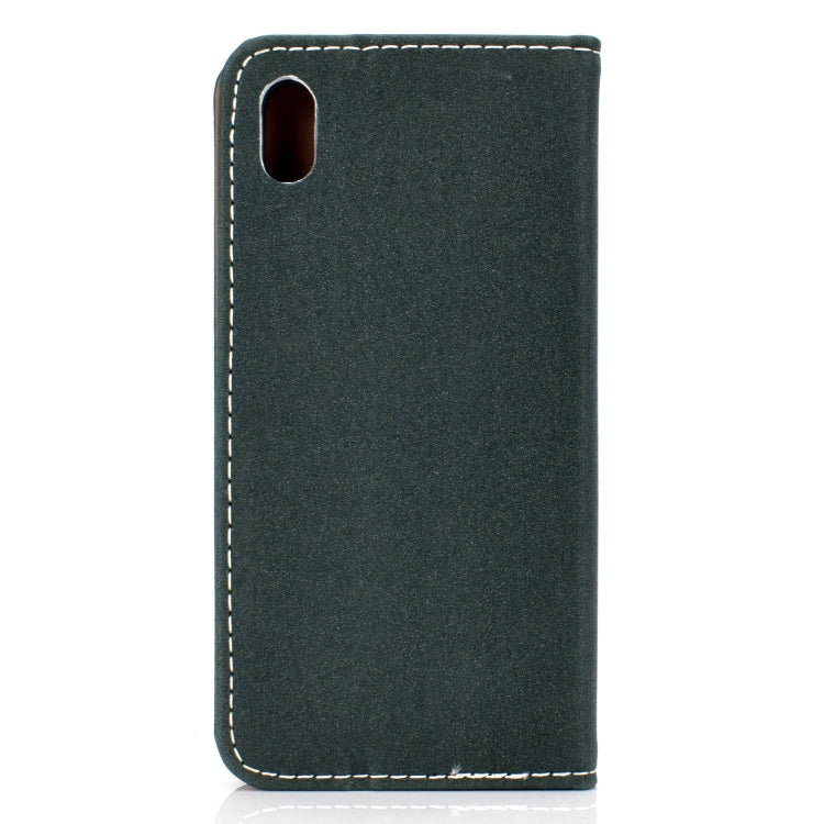 For Huawei Honor 8S Solid Color Frosted Magnetic Horizontal Flip Leather Case with Card Slots & Holder