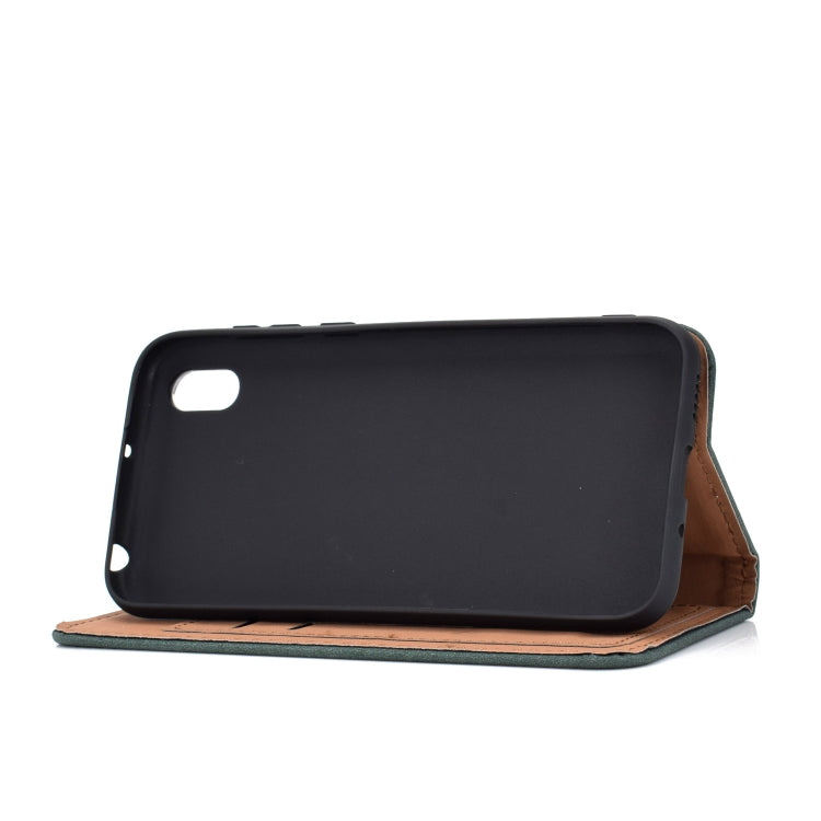 For Huawei Honor 8S Solid Color Frosted Magnetic Horizontal Flip Leather Case with Card Slots & Holder