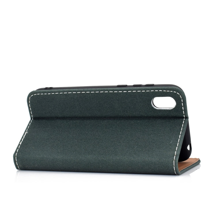 For Huawei Honor 8S Solid Color Frosted Magnetic Horizontal Flip Leather Case with Card Slots & Holder