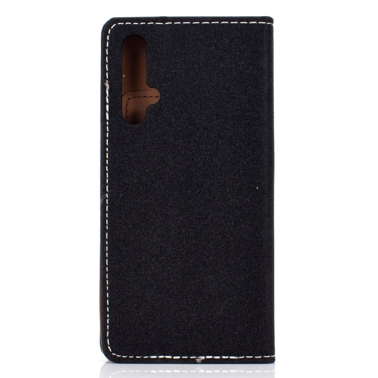 For Huawei Honor 20 Solid Color Frosted Magnetic Horizontal Flip Leather Case with Card Slots & Holder