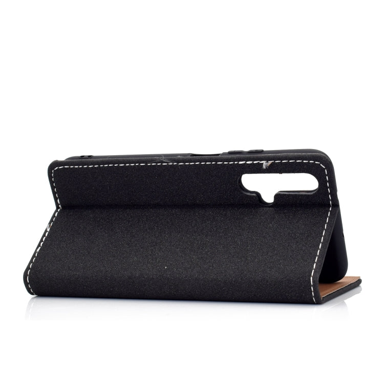 For Huawei Honor 20 Solid Color Frosted Magnetic Horizontal Flip Leather Case with Card Slots & Holder