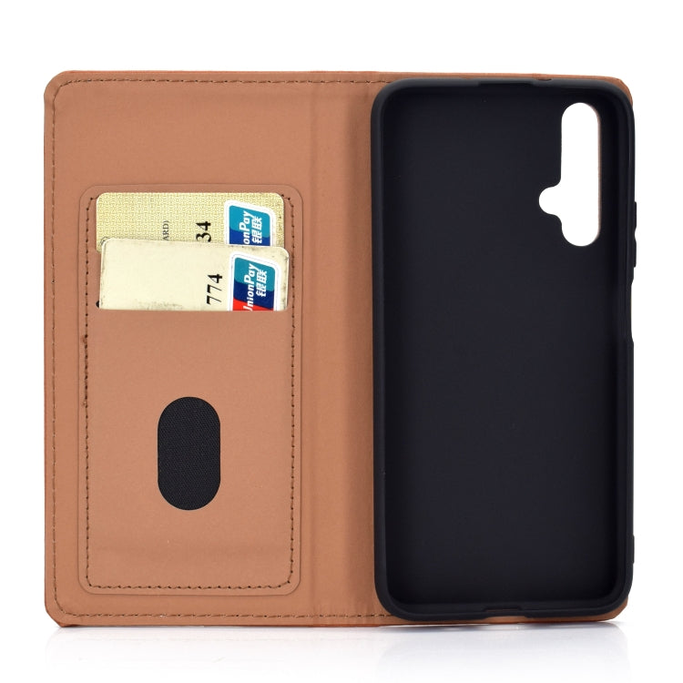 For Huawei Honor 20 Solid Color Frosted Magnetic Horizontal Flip Leather Case with Card Slots & Holder