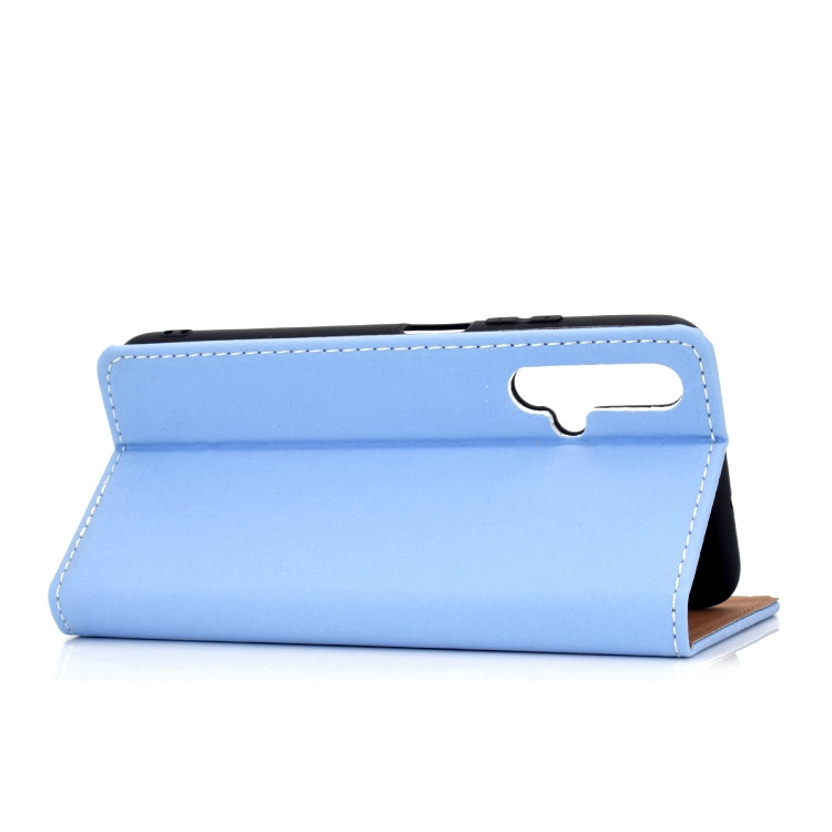 For Huawei Honor 20 Solid Color Frosted Magnetic Horizontal Flip Leather Case with Card Slots & Holder