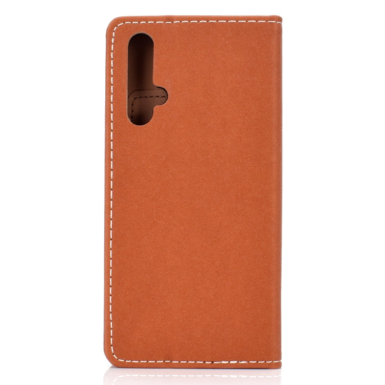 For Huawei Honor 20 Pro Solid Color Frosted Magnetic Horizontal Flip Leather Case with Card Slots & Holder