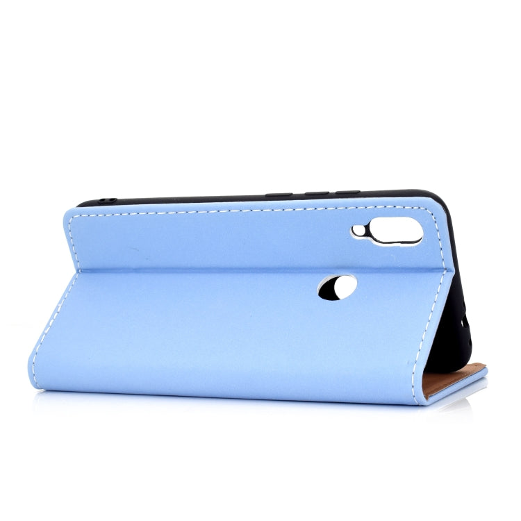 For Huawei P Smart(2019) Solid Color Frosted Magnetic Horizontal Flip Leather Case with Card Slots & Holder