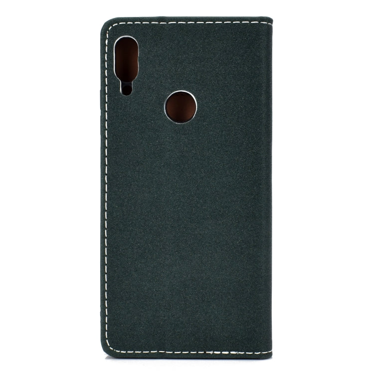 For Huawei P Smart(2019) Solid Color Frosted Magnetic Horizontal Flip Leather Case with Card Slots & Holder