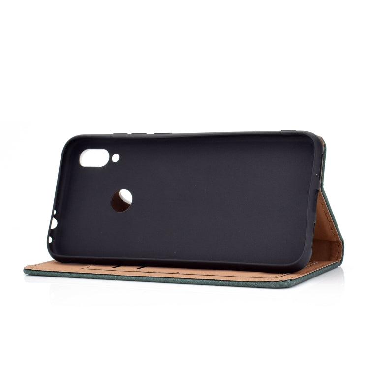 For Huawei P Smart(2019) Solid Color Frosted Magnetic Horizontal Flip Leather Case with Card Slots & Holder