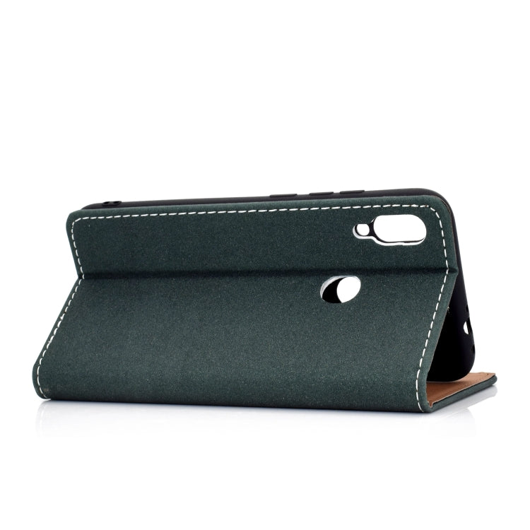 For Huawei P Smart(2019) Solid Color Frosted Magnetic Horizontal Flip Leather Case with Card Slots & Holder