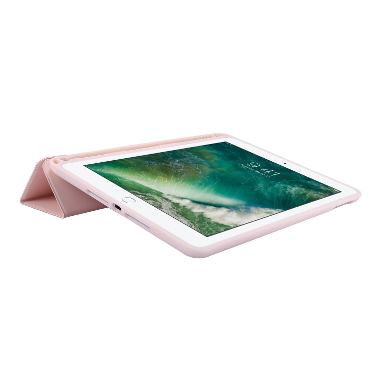 Skin Feel Pen Holder Tri-fold Tablet Leather Case For iPad Air 2 / Air / 9.7 2018 / 9.7 2017