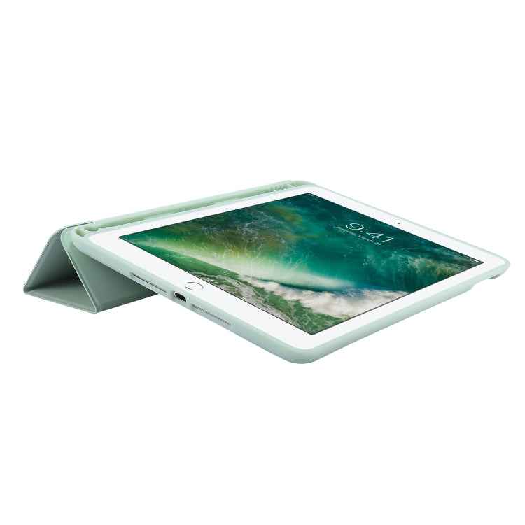 Skin Feel Pen Holder Tri-fold Tablet Leather Case For iPad Air 2 / Air / 9.7 2018 / 9.7 2017