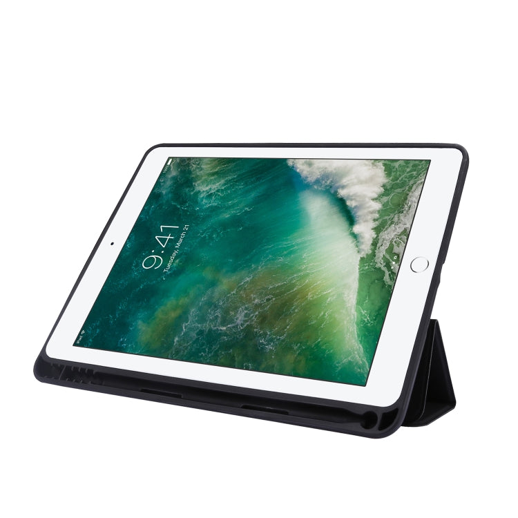 Skin Feel Pen Holder Tri-fold Tablet Leather Case For iPad Air 2 / Air / 9.7 2018 / 9.7 2017