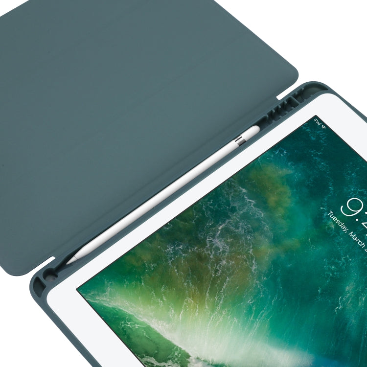 Skin Feel Pen Holder Tri-fold Tablet Leather Case For iPad Air 2 / Air / 9.7 2018 / 9.7 2017