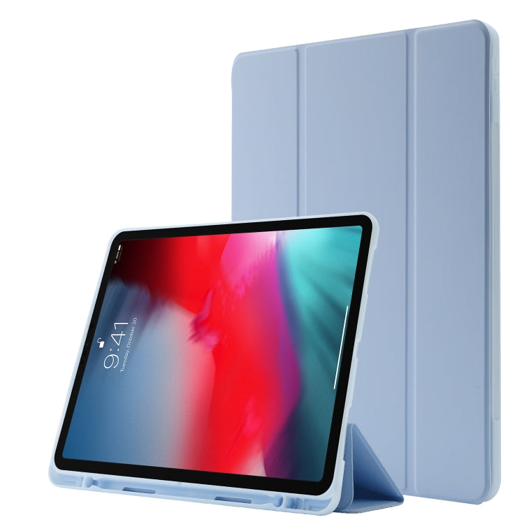 Skin Feel Pen Holder Tri-fold Tablet Leather Case For iPad Pro 11 2022 / 2021 / 2020 / 2018