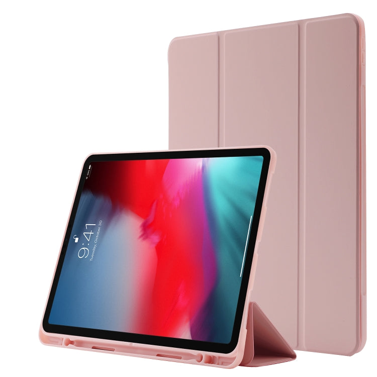 Skin Feel Pen Holder Tri-fold Tablet Leather Case For iPad Pro 11 2022 / 2021 / 2020 / 2018
