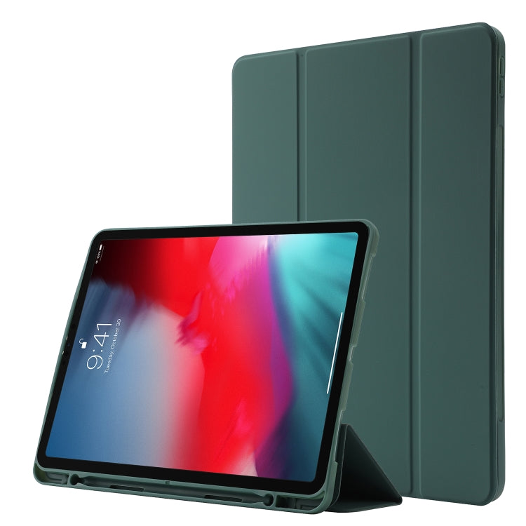 Skin Feel Pen Holder Tri-fold Tablet Leather Case For iPad Pro 11 2022 / 2021 / 2020 / 2018