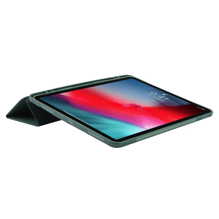 Skin Feel Pen Holder Tri-fold Tablet Leather Case For iPad Pro 11 2022 / 2021 / 2020 / 2018
