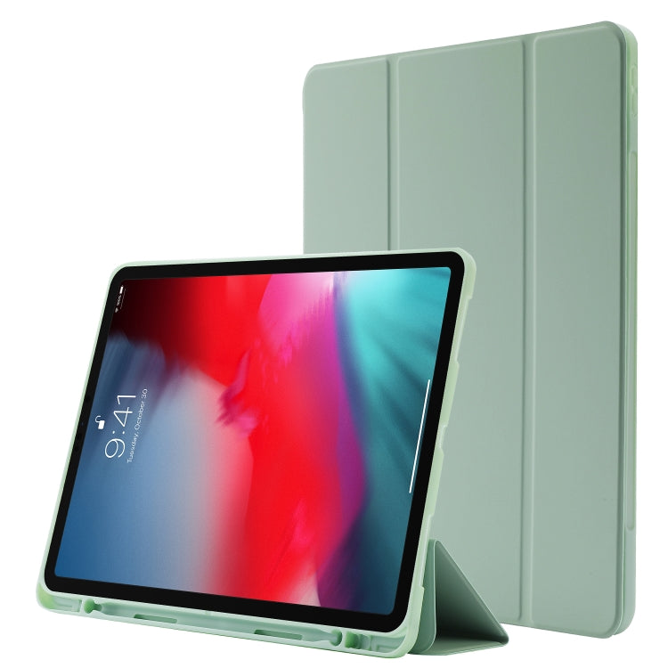 Skin Feel Pen Holder Tri-fold Tablet Leather Case For iPad Pro 11 2022 / 2021 / 2020 / 2018