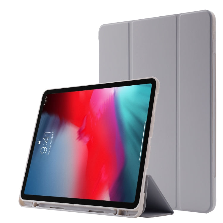 Skin Feel Pen Holder Tri-fold Tablet Leather Case For iPad Pro 11 2022 / 2021 / 2020 / 2018