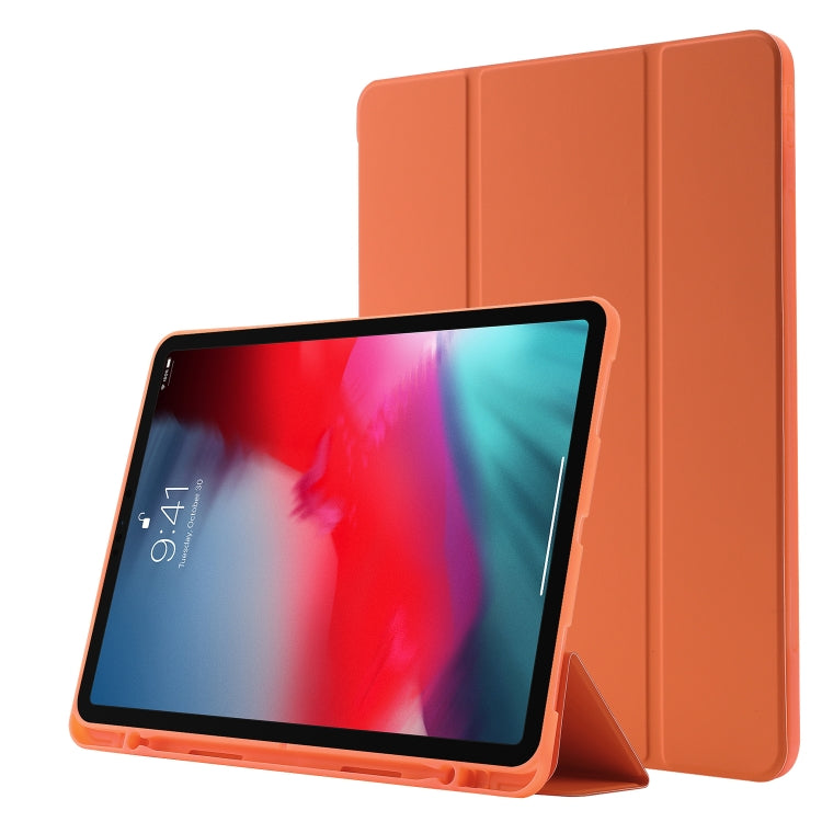 Skin Feel Pen Holder Tri-fold Tablet Leather Case For iPad Pro 11 2022 / 2021 / 2020 / 2018