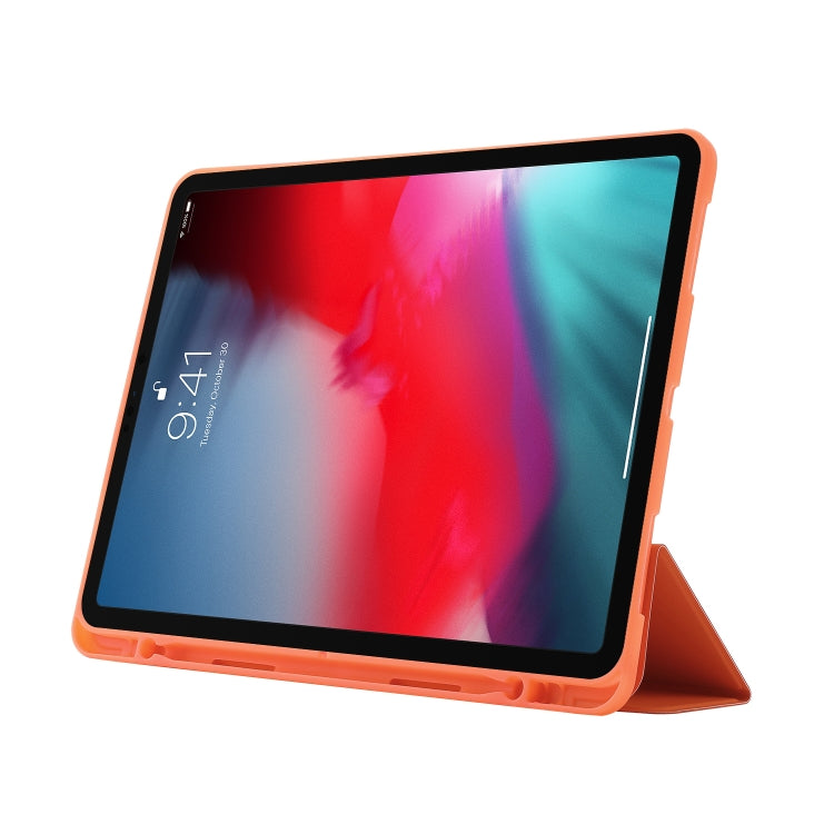 Skin Feel Pen Holder Tri-fold Tablet Leather Case For iPad Pro 11 2022 / 2021 / 2020 / 2018