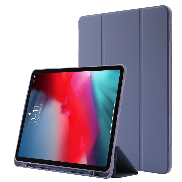 Skin Feel Pen Holder Tri-fold Tablet Leather Case For iPad Pro 11 2022 / 2021 / 2020 / 2018