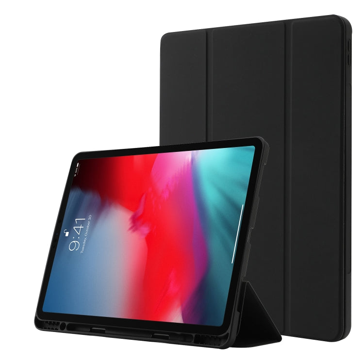 Skin Feel Pen Holder Tri-fold Tablet Leather Case For iPad Pro 11 2022 / 2021 / 2020 / 2018
