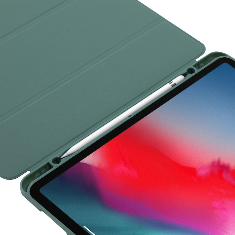 Skin Feel Pen Holder Tri-fold Tablet Leather Case For iPad Pro 11 2022 / 2021 / 2020 / 2018