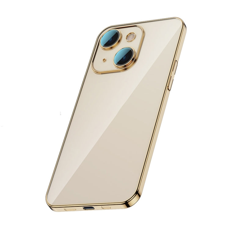 For iPhone 14 Plus Glass Lens Protection PC Electroplating Phone Case