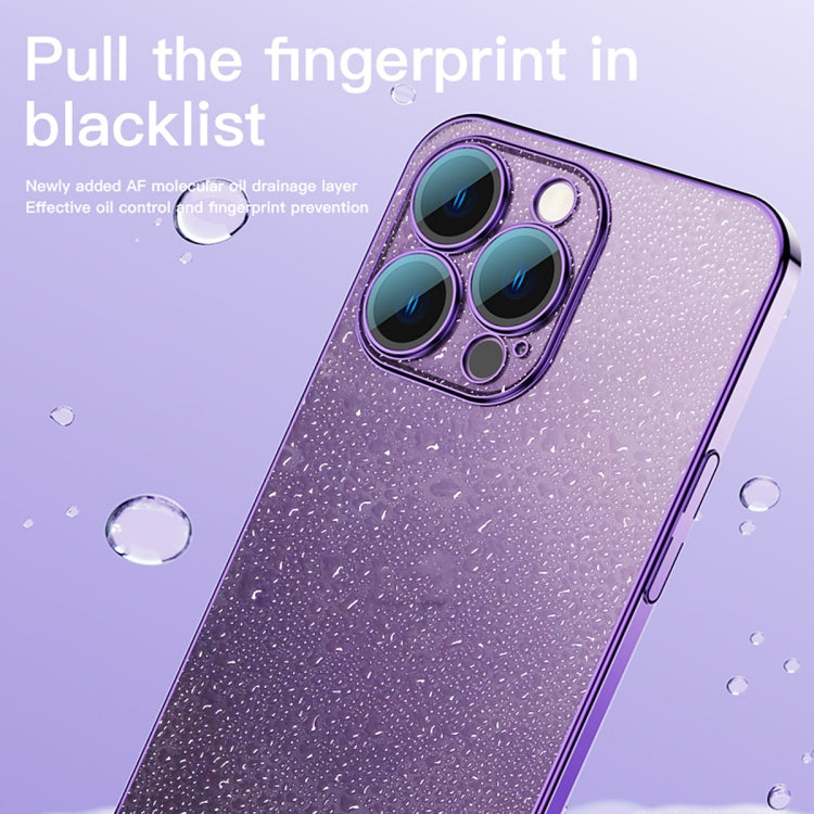 For iPhone 14 Plus Glass Lens Protection PC Electroplating Phone Case