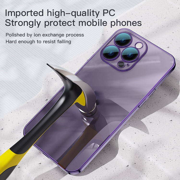 For iPhone 14 Pro Max Glass Lens Protection PC Electroplating Phone Case