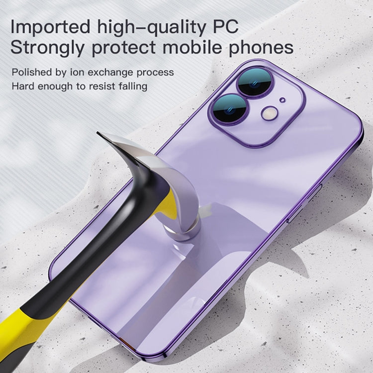 For iPhone 12 Glass Lens Protection PC Electroplating Phone Case