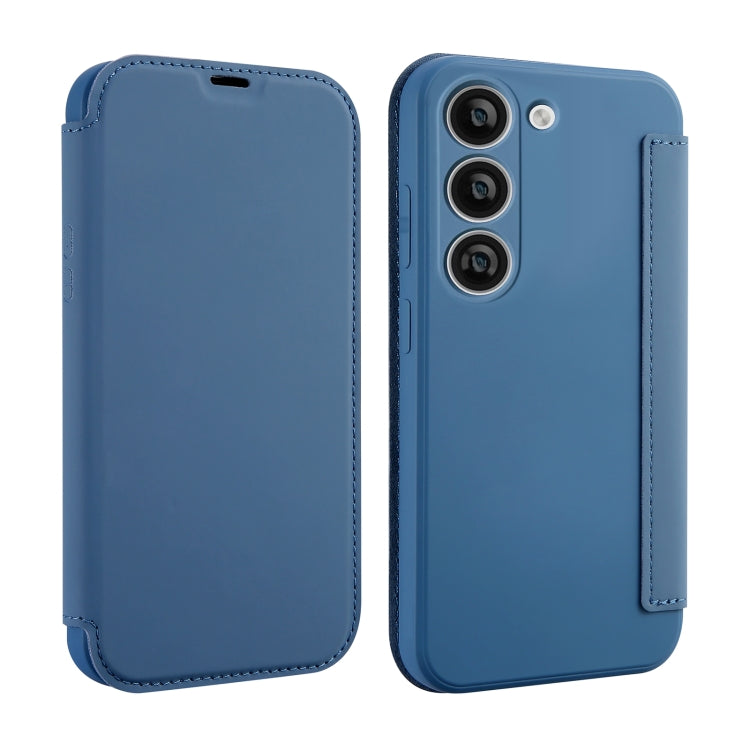 For Samsung Galaxy S23 5G Imitate Liquid Skin Feel Leather Phone Case with Card Slots