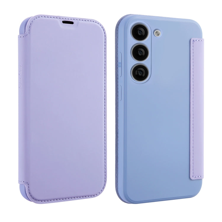For Samsung Galaxy S23 5G Imitate Liquid Skin Feel Leather Phone Case with Card Slots