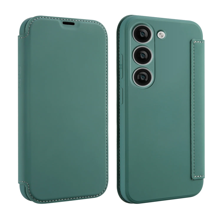 For Samsung Galaxy S23 5G Imitate Liquid Skin Feel Leather Phone Case with Card Slots