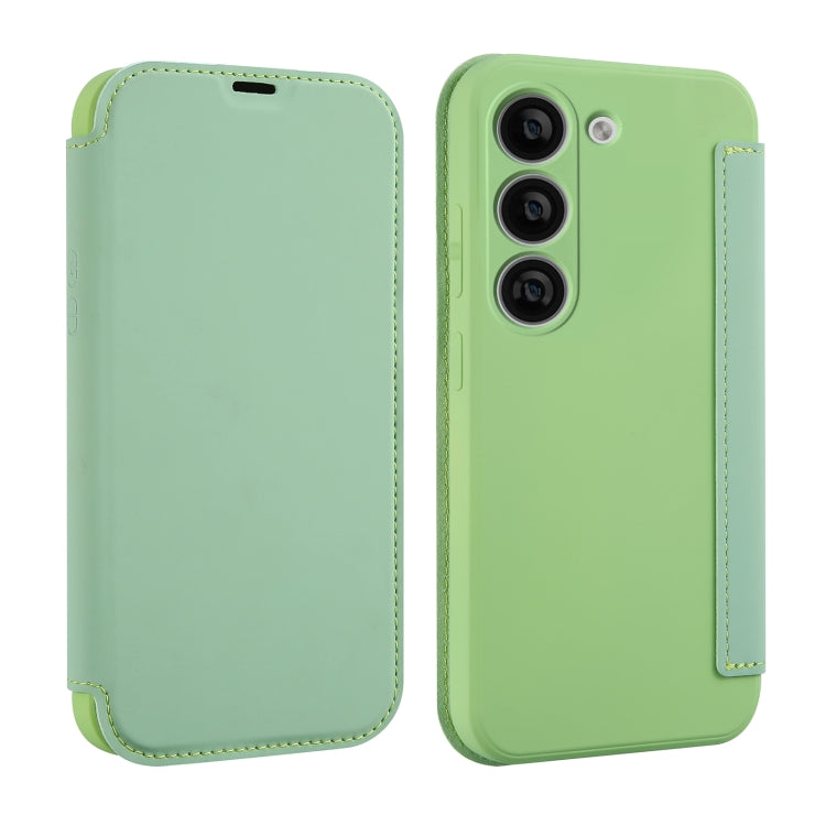 For Samsung Galaxy S23 5G Imitate Liquid Skin Feel Leather Phone Case with Card Slots