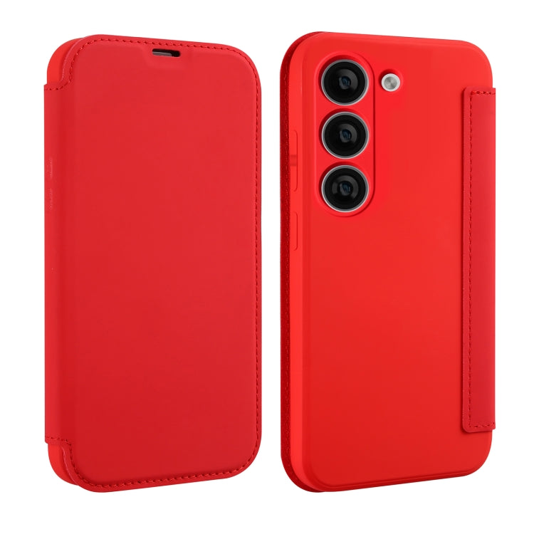 For Samsung Galaxy S23 5G Imitate Liquid Skin Feel Leather Phone Case with Card Slots