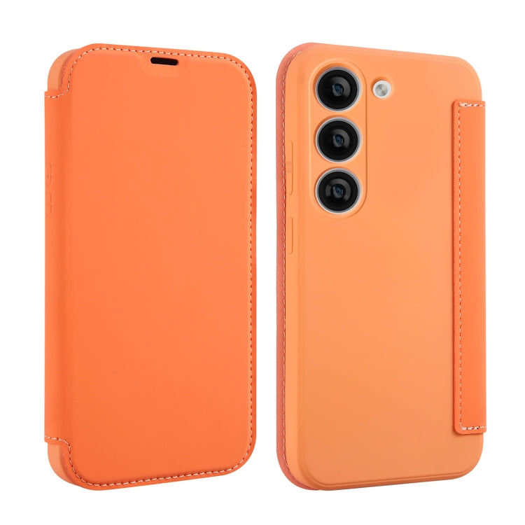 For Samsung Galaxy S23 5G Imitate Liquid Skin Feel Leather Phone Case with Card Slots