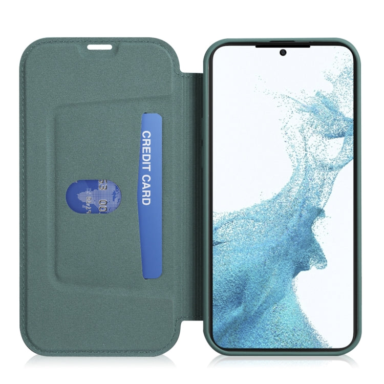 For Samsung Galaxy S23 5G Imitate Liquid Skin Feel Leather Phone Case with Card Slots