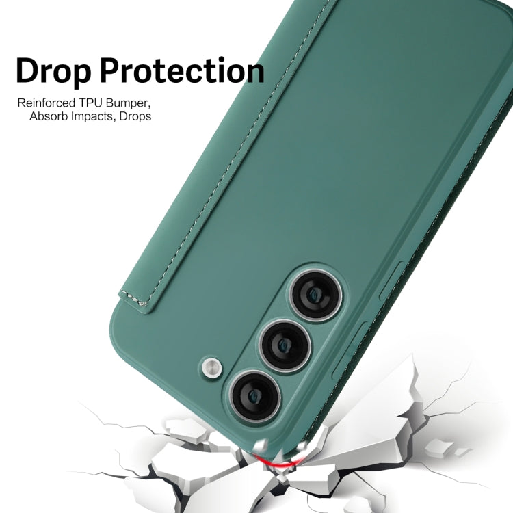 For Samsung Galaxy S23 5G Imitate Liquid Skin Feel Leather Phone Case with Card Slots