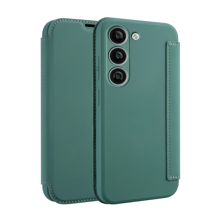 For Samsung Galaxy S23+ 5G Imitate Liquid Skin Feel Leather Phone Case with Card Slots